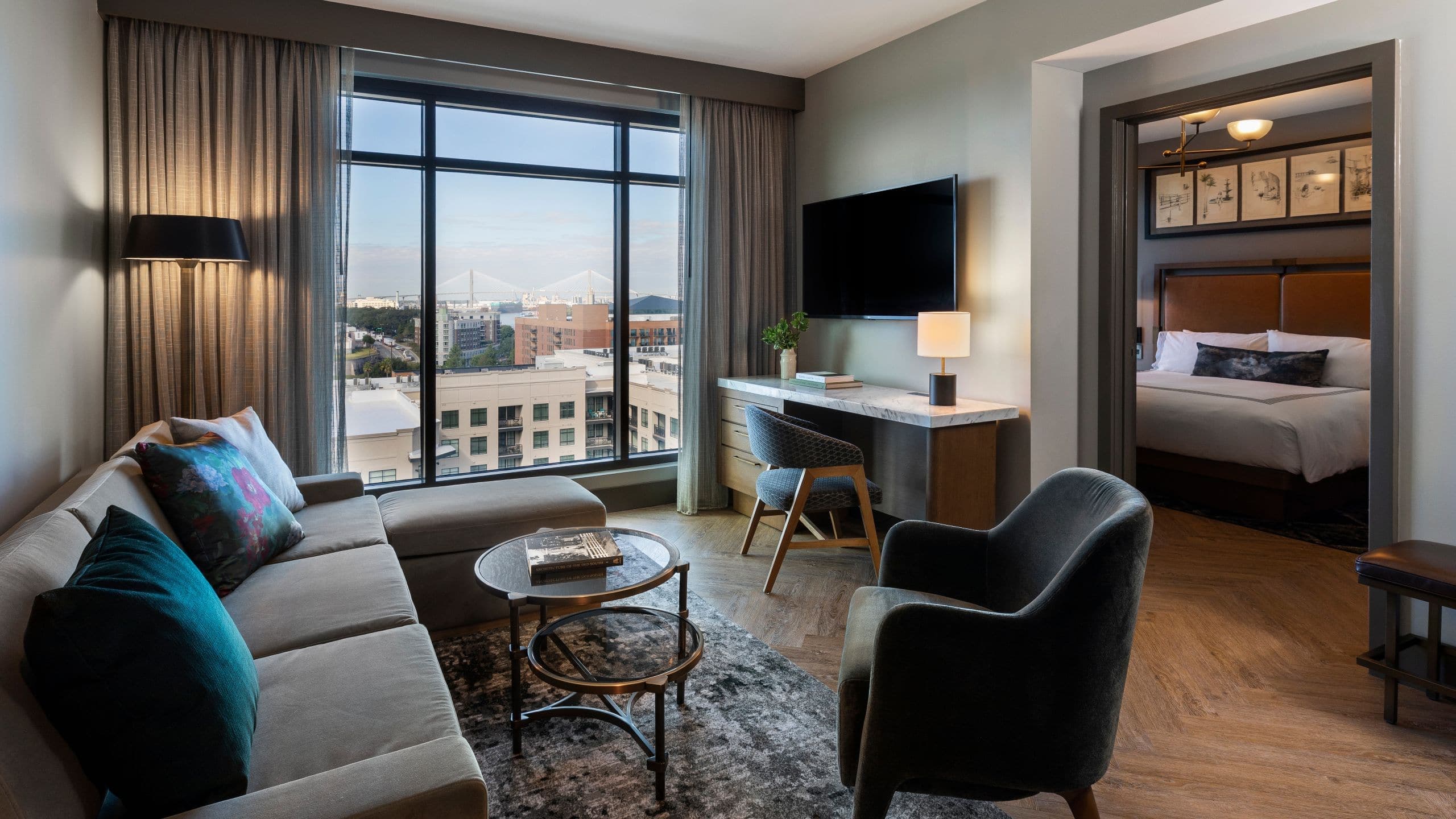 1 King Bed, Partial Riverview