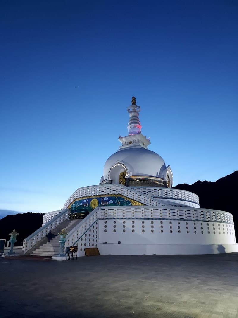 Shanti Stupa at Sunset