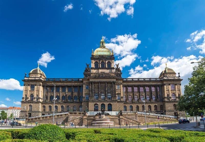 Wenceslas Square & National Museum Exterior Stroll